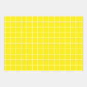 明るい赤イエローブルーと白の薄い格子状ストライプ ラッピングペーパーシート (正面2)