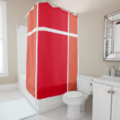 明るい赤オはっきりしたレンジレースストライプカラーブロック シャワーカーテン (インサイチュ)