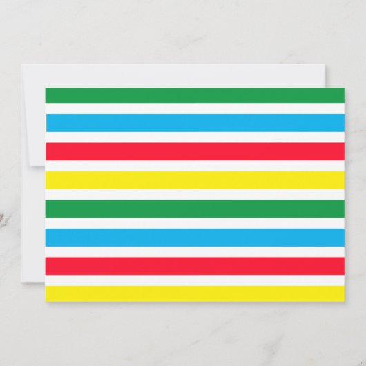 明るい赤カラフルちゃんユニセックスシャワー招待状 招待状 (裏面)