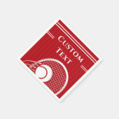 明るい赤ストライプのテニス選手コーチ誕生日 スタンダードカクテルナプキン (角)