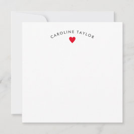 明るい赤ハート＆ドットがかわいいガーリーなメモカード ノートカード