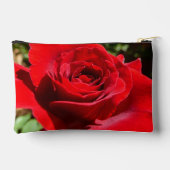 明るい赤バラ花美しいフローラ アクセサリーポーチ (裏面)