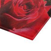 明るい赤バラ花美しいフローラ カッティングボード (角)