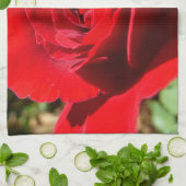 明るい赤バラ花美しいフローラ キッチンタオル (折り畳み)