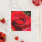 明るい赤バラ花美しいフローラ スタンダードカクテルナプキン (インサイチュ)