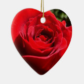 明るい赤バラ花美しいフローラ セラミックオーナメント (右)