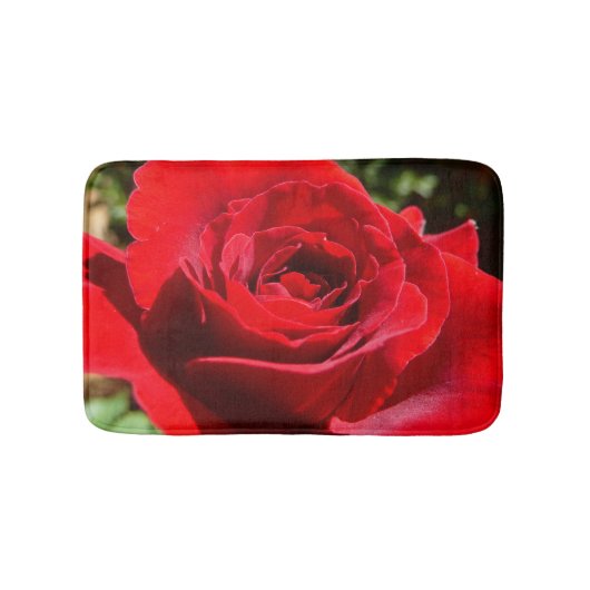明るい赤バラ花美しいフローラ バスマット (正面)