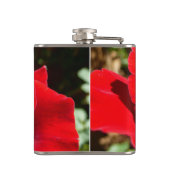 明るい赤バラ花美しいフローラ フラスク (裏面)