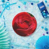 明るい赤バラ花美しいフローラ ペーパープレート (パーティー)