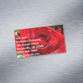 明るい赤バラ花美しいフローラ マグネット名刺 (インサイチュ)