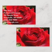明るい赤バラ花美しいフローラ 名刺 (正面/裏面)