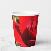 明るい赤バラ花美しいフローラ 紙コップ (正面)
