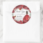 明るい赤フローラ牡丹蝶プリンセスの好意 ラウンドシール (バッグ)