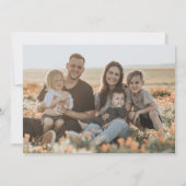 明るい赤メリークリスマスレトロスターズフラットフォト シーズンカード (裏面)