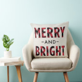 明るい赤メリーバッファローの格子縞の休日 クッション (椅子)