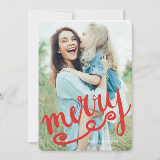 明るい赤メリー |ホリデモダンーカード シーズンカード (正面)