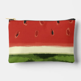 明るい赤水カラースイカプリントカットソーバッグ アクセサリーポーチ