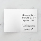 明るい赤紫色およびハチドリの母の日 カード (内部)