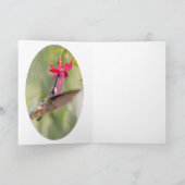 明るい赤紫色お気に入りのハミングバード カード (内部)
