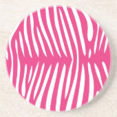 明るい赤紫色とピンクゼブラスキンの背景色の変更 コースター (正面)