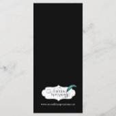 明るい赤紫色とブラックフローラのフィ結婚リグリーのメニュー メニュー (裏面)