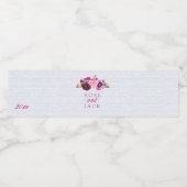 明るい赤紫色とプラムフローラ ペットボトルラベル (シングルラベル)