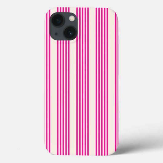 明るい赤紫色とベージュの5つのストライプパターン Case-Mate iPhoneケース (裏面)