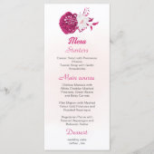 明るい赤紫色とホワイトフローラ結婚のメニュー メニュー (正面)