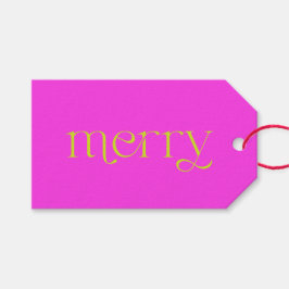 明るい赤紫色とメリーブライトグリーンクリスマスホリデー ギフトタグ