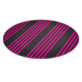 明るい赤紫色と木炭ストライプ五型 カッティングボード (角)