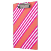 明るい赤紫色と生きたサンゴの5つのストライプパターン クリップボード (左)