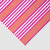 明るい赤紫色と生きたサンゴの5つのストライプパターン 薄葉紙 (詳細)