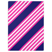 明るい赤紫色と白ストライプい5色の青 クリップボード (裏面)