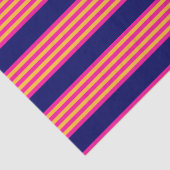 明るい赤紫色と黄ストライプ色のネイビーブルー 薄葉紙 (詳細)