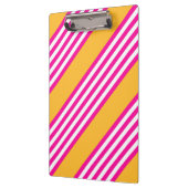 明るい赤紫色と黄色の5つのストライプパターン クリップボード (左)