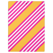 明るい赤紫色と黄色の5つのストライプパターン クリップボード (裏面)