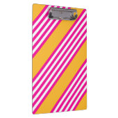 明るい赤紫色と黄色の5つのストライプパターン クリップボード (右)