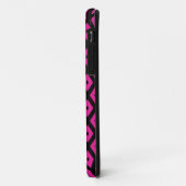 明るい赤紫色と黒のダイヤモンドパターン Case-Mate iPhoneケース (裏面/左)
