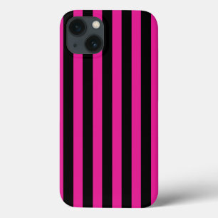 明るい赤紫色と黒ストライプキャンディCase-Mate iPhone c 13ケース