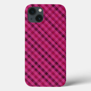 明るい赤紫色のプレイドカスタム- iPhone 6タフケース 13ケース
