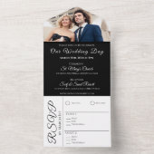 明るい赤紫色のラン結婚ク – すべてオン オールインワン招待状 (内側)