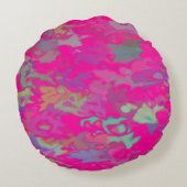 明るい赤紫色の夢 – 丸い枕 ラウンドクッション (裏面)