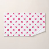 明るい赤紫色の白いステッチ バスタオルセット (ハンドタオル)