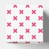 明るい赤紫色の白いステッチ フェイバーボックス (上部)