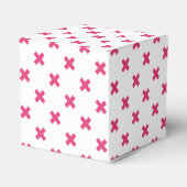 明るい赤紫色の白いステッチ フェイバーボックス (裏面サイド)