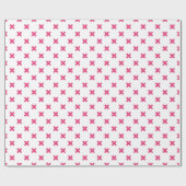 明るい赤紫色の白いステッチ ラッピングペーパー (フラット)