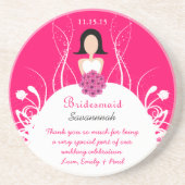 明るい赤紫色の結婚花嫁のコースター コースター (正面)