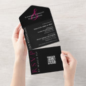 明るい赤紫色の結婚蘭の全てを一挙式で招待 オールインワン招待状 (貼ってはがせる)