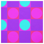 明るい赤紫色の色の正方形と円形パターン ファブリック (見本)