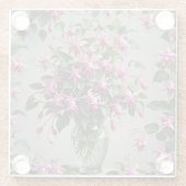 明るい赤紫色の花 ガラスコースター (裏面)